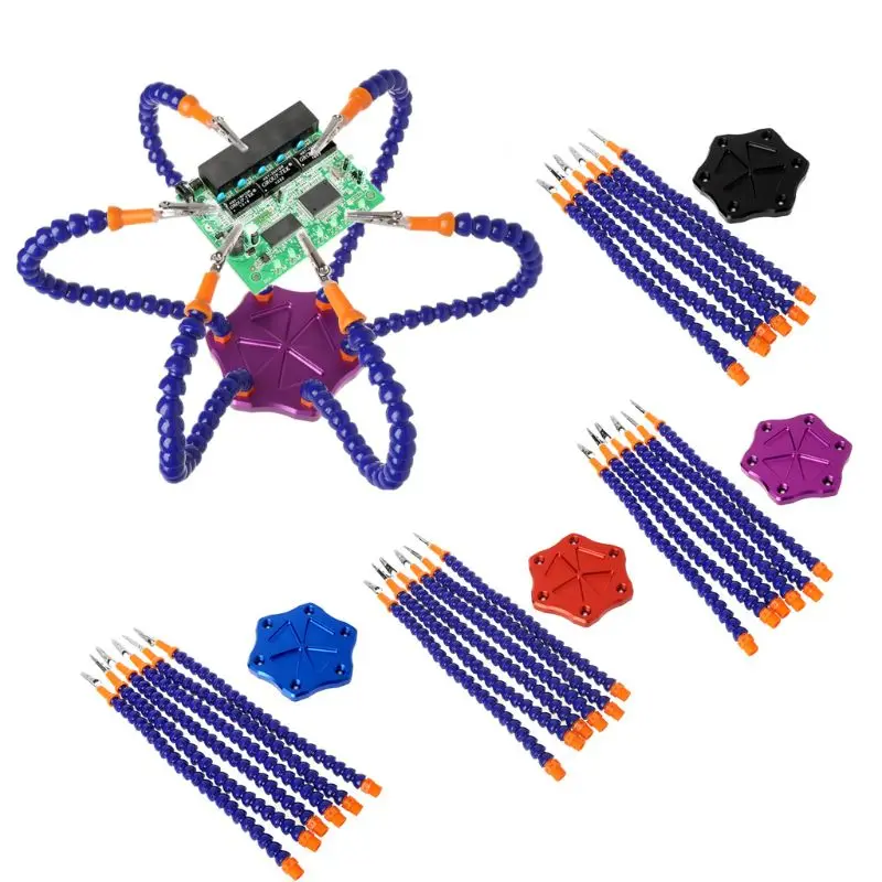 

Helping Hand Third Hands Multi Soldering Tool with 6pcs Flexible Arms for for PCB Board Soldering Assembly RepairStation