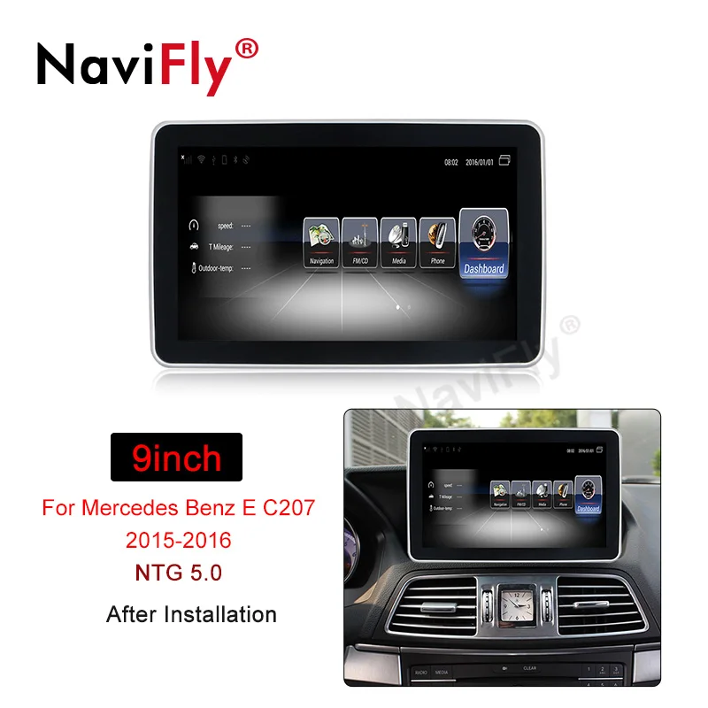 Perfect Navifly Android Car gps navigator for Mercedes Benz E C207 2009-2016 car radio ipod bt wifi 4G with USB AUX wifi cassette 5
