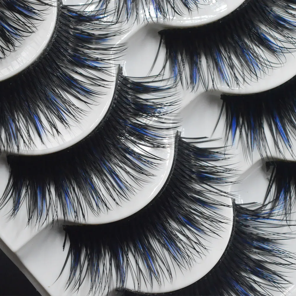

5 Pairs Soft Long Makeup Eye Lash Extension Natural Long Fake Eyelashes Black Cross False Eyelash