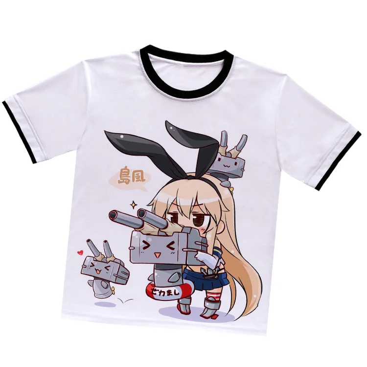 Коллекция аниме-игр Kantai, футболка Kongo Shimakaze Amatsukaze Yukikaze, белая футболка из полиэстера, летняя футболка Kancolle для активного отдыха - Цвет: D0413