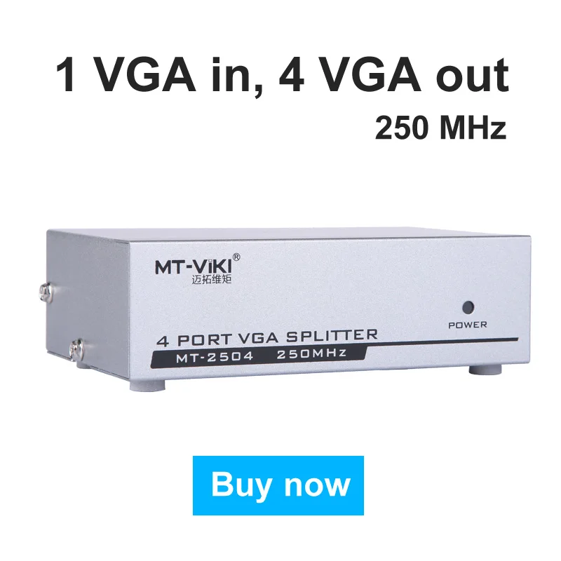 MT-VIKI 250 МГц 4 порта VGA видео сплиттер 1x4 дистрибьютора 1 вход на выхода шт.
