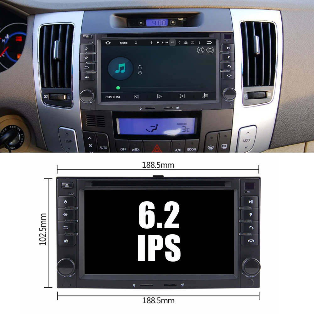  Eunavi 2 din Android 9.0 car dvd for KIA SORENTO MAGENTIS SPORTAGE MORNING CEED RIO CERATO 2005-201