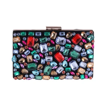 

Colorful diamond women clutch evening bag women's handbags hard shell square purse shoulder bag mobile phone bag make up bag