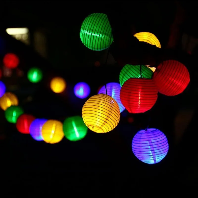 30 светодиодный фонарь на солнечной батарее, шар, светильник на солнечной батарее s 30 светодиодный светильник на солнечной батарее, уличный светильник, сказочный глобус, Рождественский декоративный светильник - Испускаемый цвет: RGB
