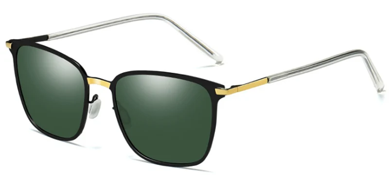 SHAUNA ультралегкие квадратные поляризованные солнцезащитные очки для мужчин, солнцезащитные очки для вождения, Настраиваемые диоптрий, защита от уф400 лучей - Цвет линз: Dark Green