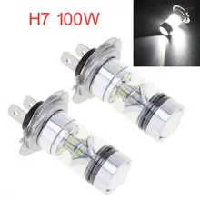 2 шт. H7 100W Светодиодный 20-SMD проектор Противотуманные фары дневные фары хвост для вождения автомобиля Универсальный 12V авто фары лампы