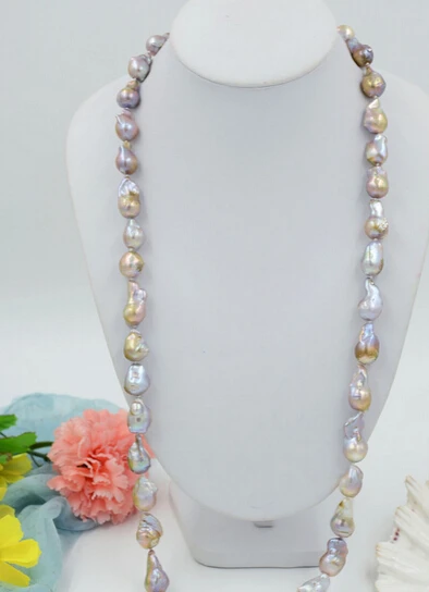 

huij 003176 34" 24mm lavender drip BAROQUE KESHI REBORN PEARL NECKLACE