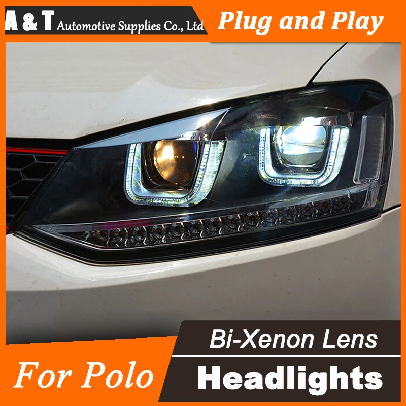 Car Styling for VW Polo Headlight assembly Volks Wagen New Polo LED Headlight Cruiser drl Lens Car Styling for VW Polo Headlight assembly Volks Wagen New Polo LED Headlight Cruiser drl Lens