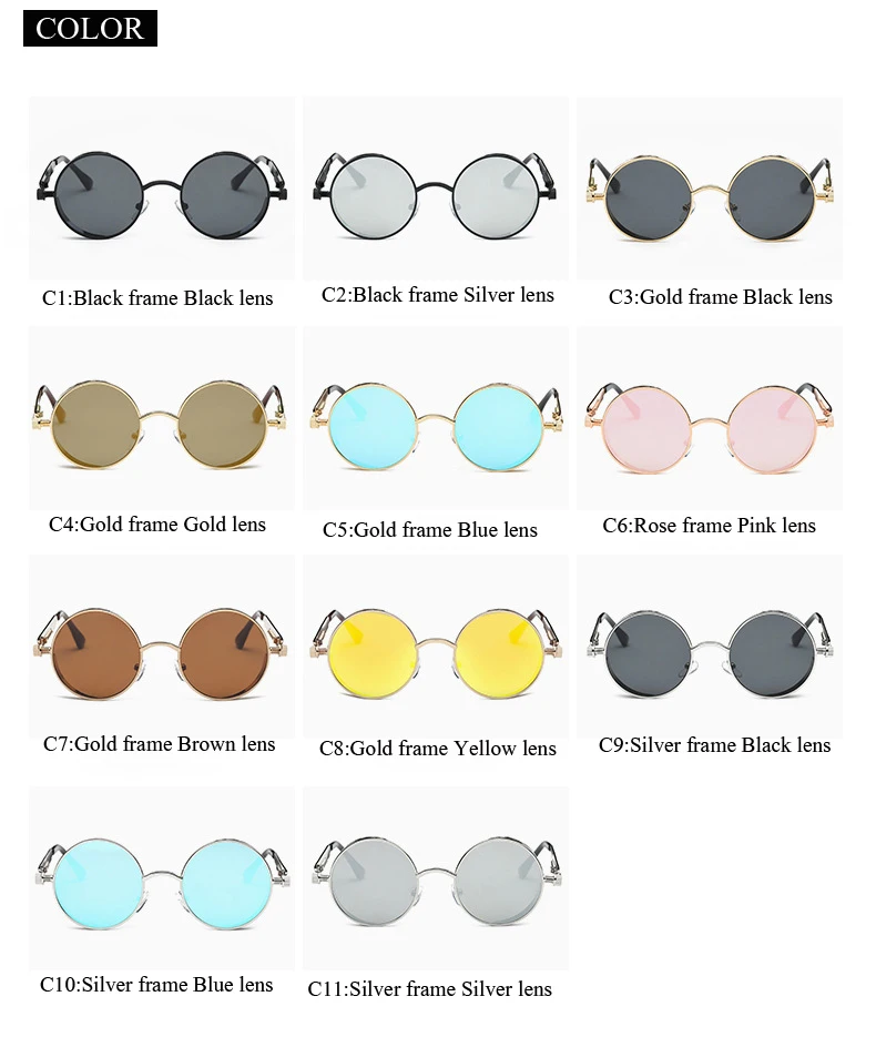 Винтажные женские солнцезащитные очки в стиле стимпанк, фирменный дизайн, круглые солнцезащитные очки для мужчин и женщин, Ретро стиль, солнцезащитные очки UV400