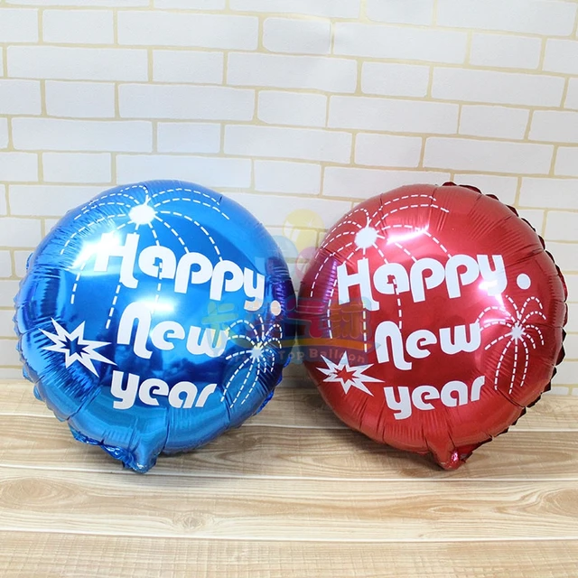 Happy new year! 18inch happy new year balloon 20pcs helium to inflate foil ballon for holiday party decoration