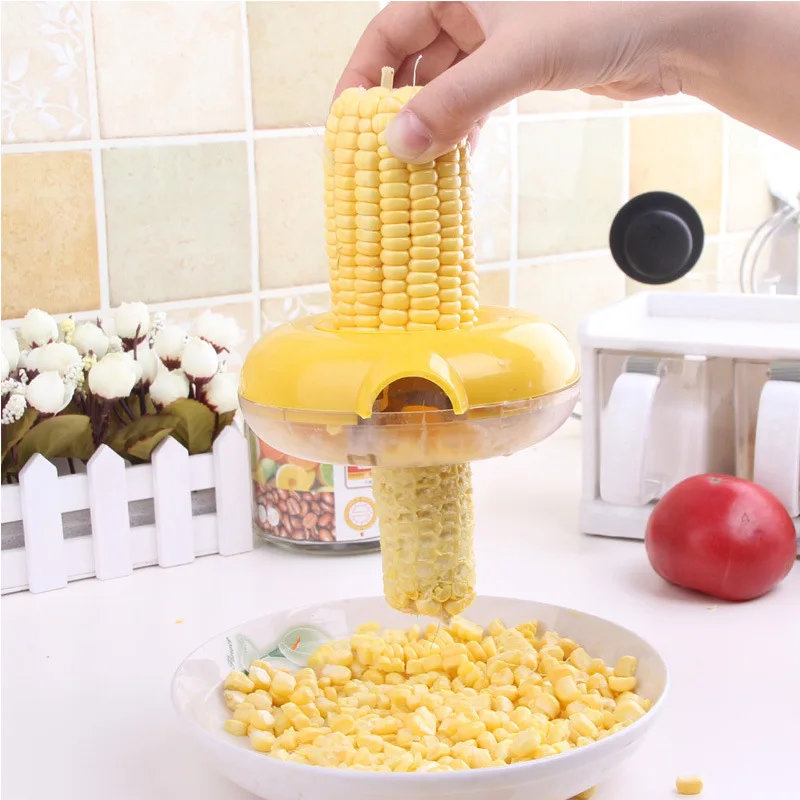 New Useful Corn Peeler Kitchen Helper Remove Cob Corn Cutter Peeler Thresher Stripper Set Tools Kitchen Gadgets