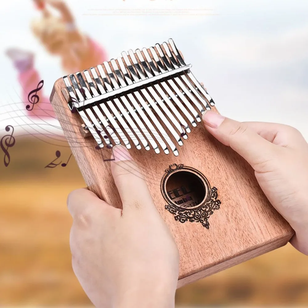 

Kalimba 17 Keys Thumb Piano Pocket Size Beginners Friendly Supporting Bag and Keyboard Musical Instrument