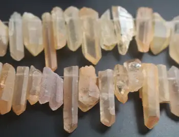 

Electroplated Quartz Point Beads,Mystic Coated Titanium Quartz Point Beads,Top Drilled Quartz Point Beads 3-10x10-45mm,15 inch p