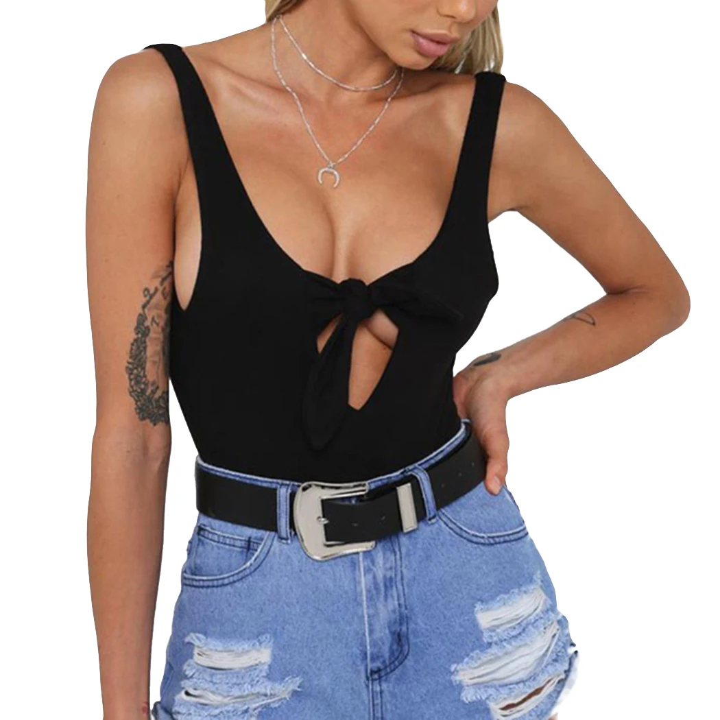 Sexy Backless Women Bodysuit 2018 Summer Sleeveless Bowknot Bodycon Jumpsuit Short Rompers Female Party Club Body Femme Overalls Sexy Backless Women Bodysuit 2018 Summer Sleeveless Bowknot Bodycon Jumpsuit Short Rompers Female Party Club Body Femme Overalls