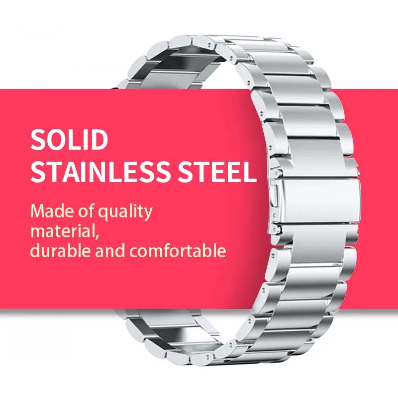 Three Link Metal Watch Band Strap For Samsung Gear Sport band Stainless Steel  Wristbands For Gear S2 Classic Smartwatches Bands
