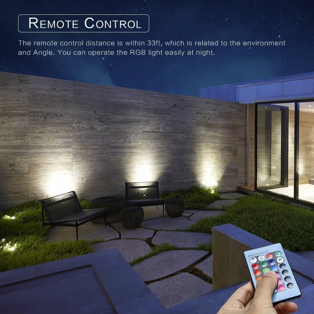 Binval RGB 6/8/12 Вт Светодиодная лампа для газона Водонепроницаемая IP65 LED садовое