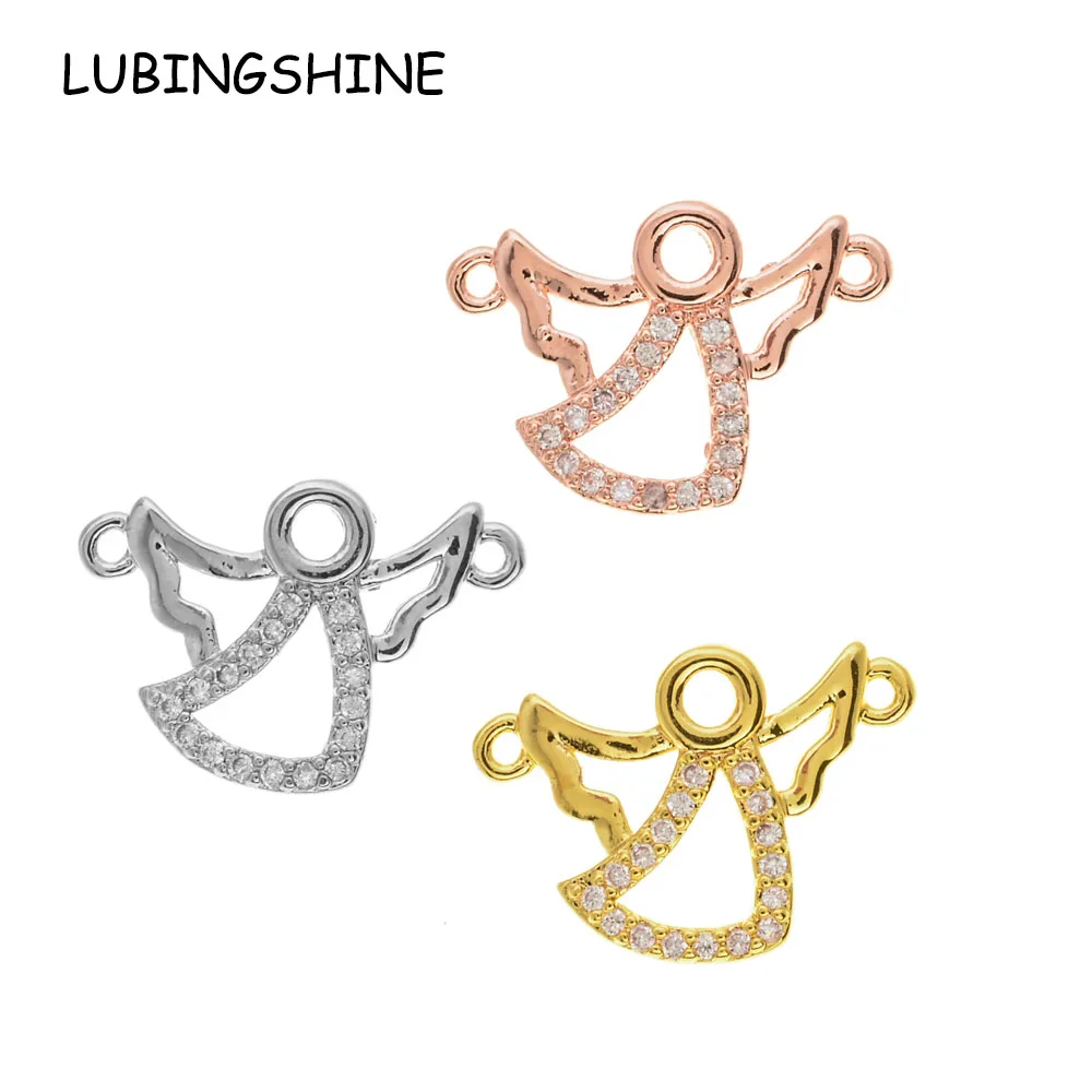 

Necklace Angel Child Charms CZ Zircon Copper Silver Gold Color Bracelet Connectors for Jewelry Making DIY Accessories 3pcs/lot