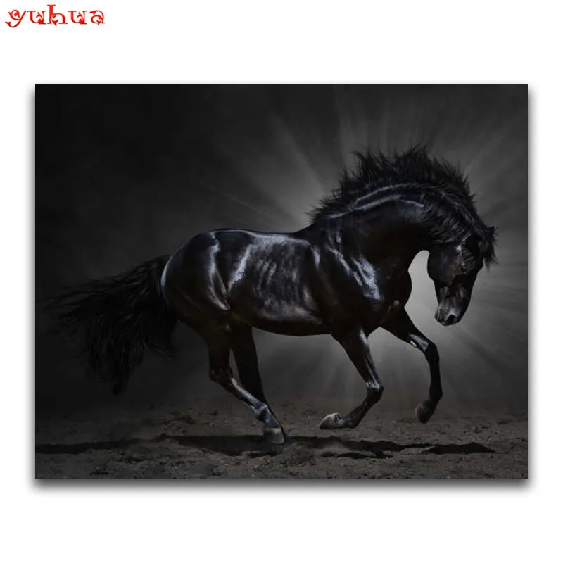 Full Square Diamond painting Cross stitch Animal Horse Round Diamond embroidery dierlijk Unicorn DIY 3D Diamond mosaic colorful_
