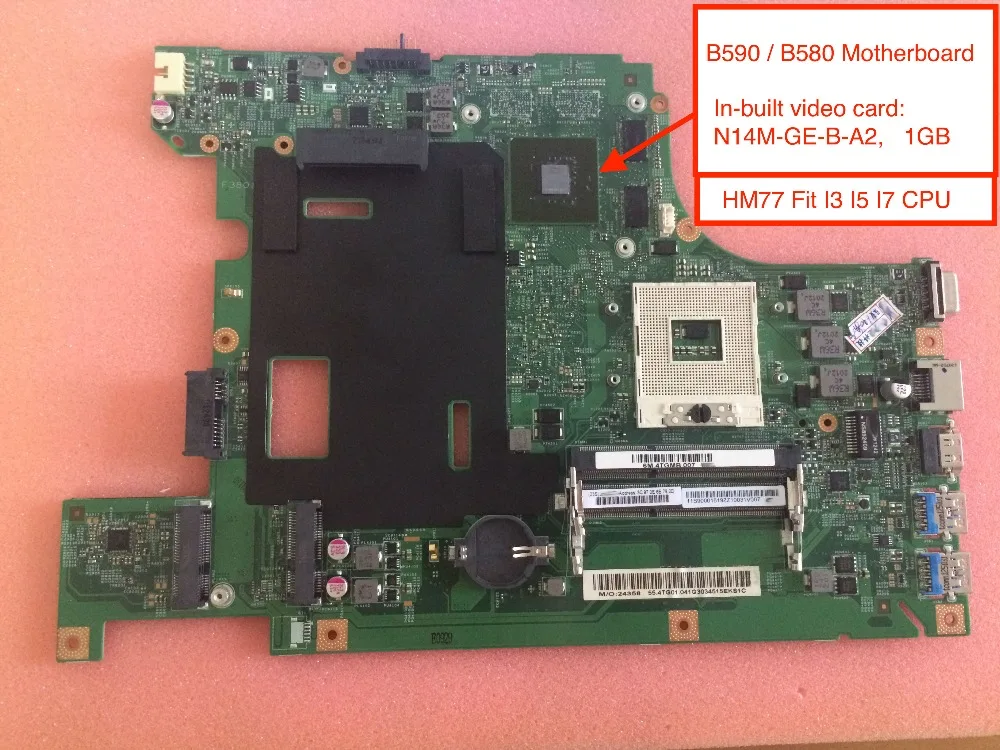 Рабочая perfeclty 48.4TE05.011 для lenovo B590 B580 Тетрадь материнской платы с графическая карта