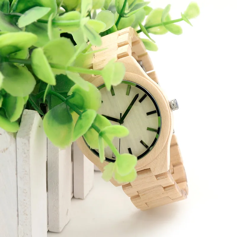 2017 BOBO BIRD Maple Wooden Strap Watches Men Brand Luxury Fashion Wood Quartz Watch Clock Relojes Mujer Montre C-G30