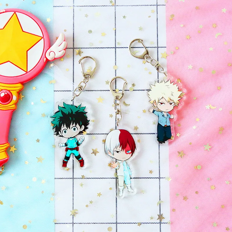 

6 types Anime My Hero Academia Keyring Pendant Acrylic Keychain for women man Charm Cosplay Jewelry Birthday Gift drop-shipping