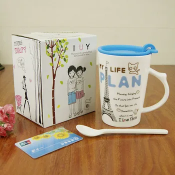 

tower cup, cup Europe type restoring ancient ways is the Eiffel Tower, delicate porcelain, mugs, breakfast cup, gifts