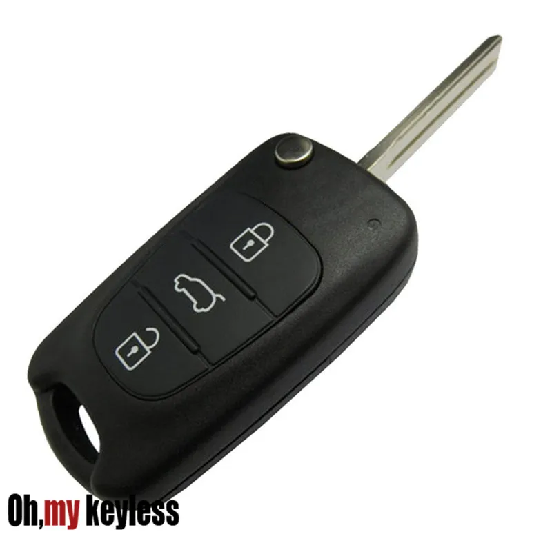 

3 Buttons Flip Folding Remote Key Case Shell fit for Kia K5 K2 Sportage Rondo Soul Rio Optima/Magentis/Lotze