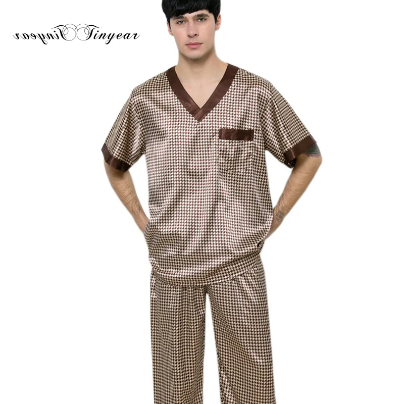 Tinyear 2017 Men's Pajama Set Summer Brand Design Luxury Men Leisure 2