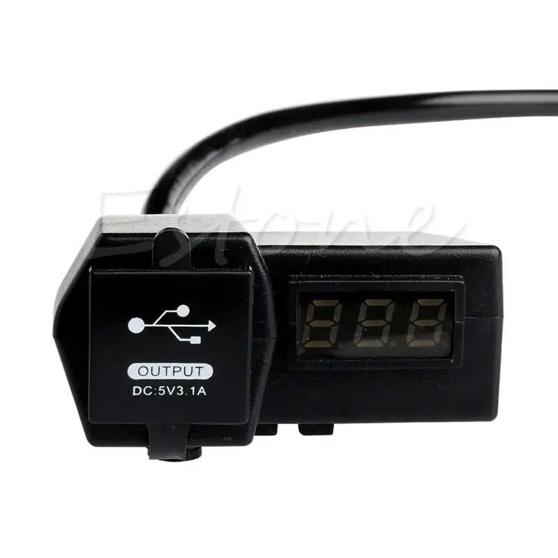  OOTDTY 2017 NEUE Motorrad Wasserdichte 54CM 12V GPS Telefon Spannung Meter USB Steckdose Ladegerät