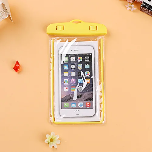 Универсальный Водонепроницаемый Чехол для телефона LG Optimus L5 E610 E612/L7 P700 P705/L9 P760 P765 Прозрачный чехол для плавания и дайвинга светящийся чехол - Цвет: Yellow