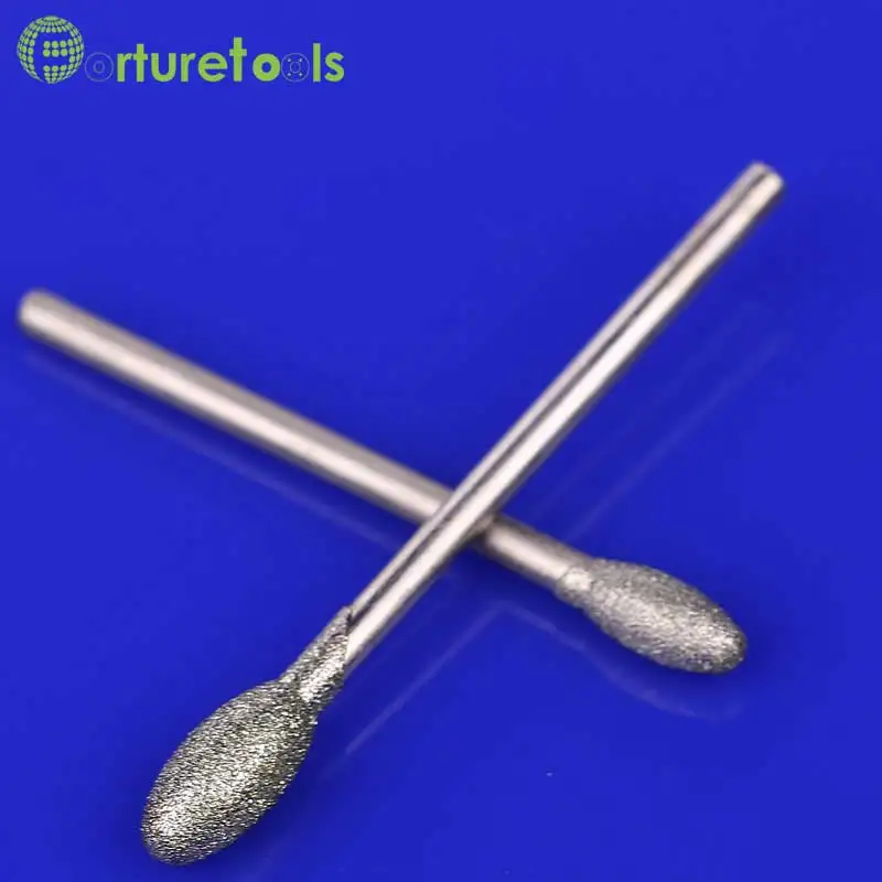 50pcs diamond mounted point dremel rotary tool mounted wheels Head dia 0.8~5mm Shank dia 2.35mm head type G TZ55