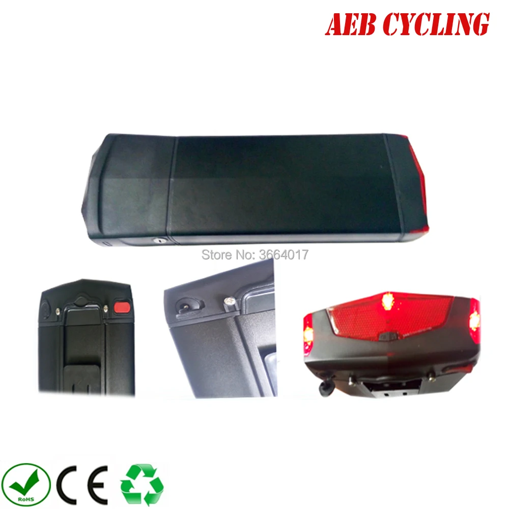 Discount Free shipping Ebike battery pack high power 48V 12.8Ah RB-3 rear rack Li-ion electric bicycle battery for city bike with charger 5