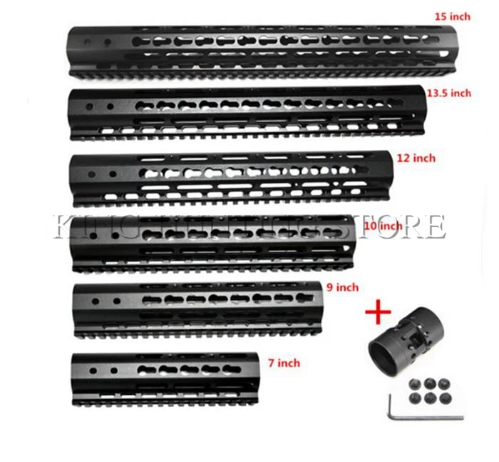 

7" 9" 10" 12" 13.5" 15" Black .223/5.56 Free Floating Rail Mount Keymod Handguard Ultralight Hand Guard Rail Fit Rifle AR-15 M4