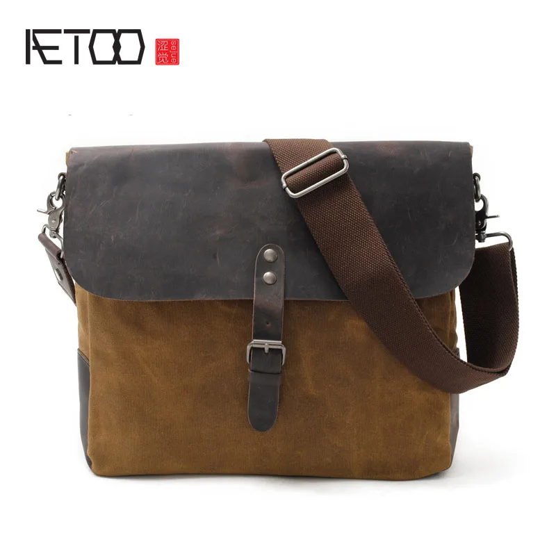 

AETOO Casual canvas bag retro batik cloth male messenger bag vintage shoulder bag travel canvas bag