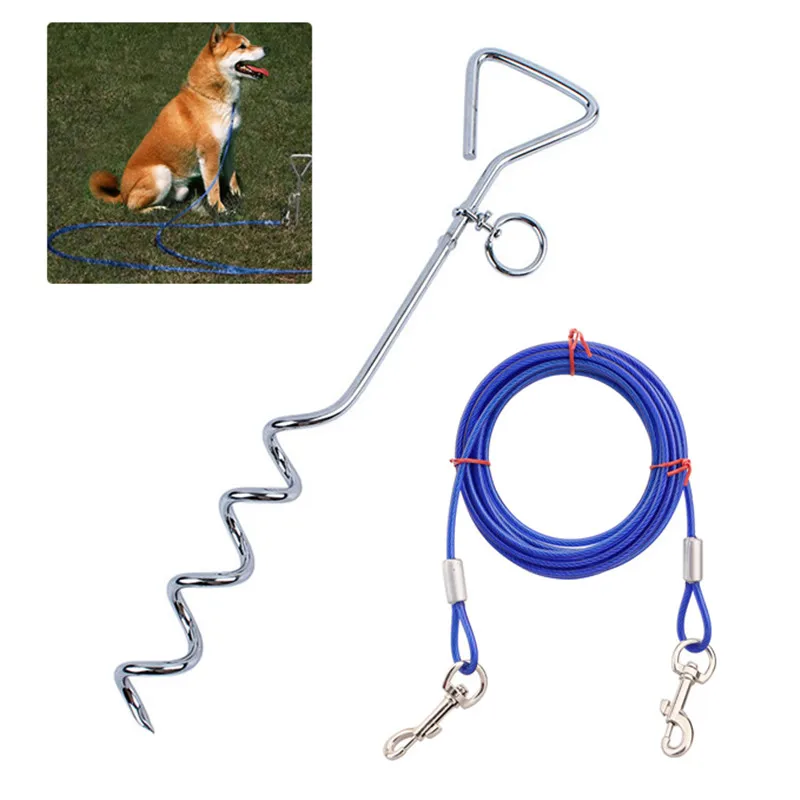 Outdoor Dog Fixed Pile With leashes Spiral Anti Wrap Knotting Meadow