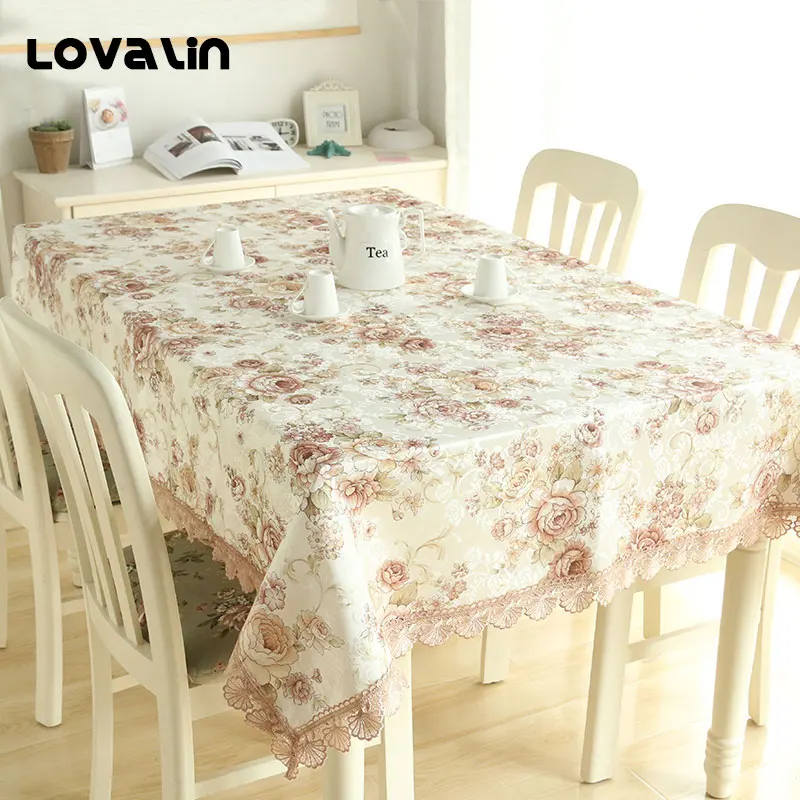 

Lovalin Rectangular Tablecloth Floral Table Cloth Cotton Linen Tablecloth Dining Table Cover Kitchen Home Decorative ZB003