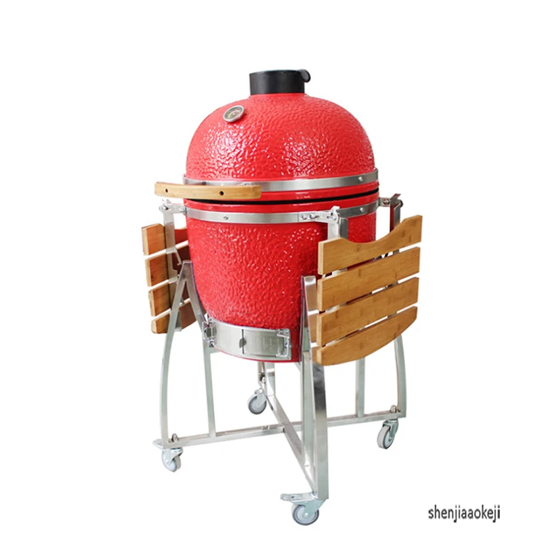 

21-inch Household Charcoal Grill Home Sawdust Smoked BBQ Oven Smoked Bacon Stove European style Detachable barbecue furnace 1pc