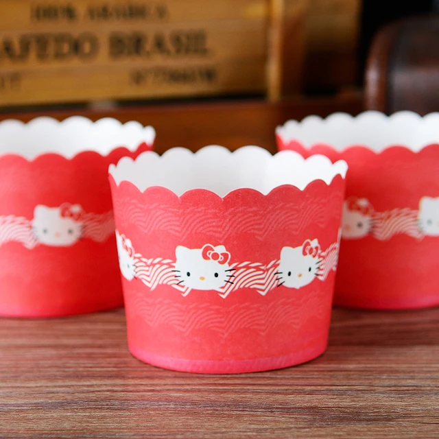 Red Hello Kitty Cupcake Case Muffin Paper Cups Tin Liners Cheap