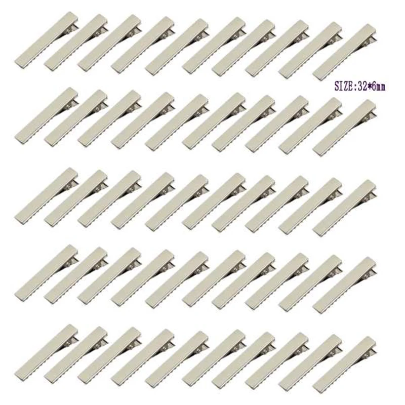 JEYL 50pcs Mini Crocodile Clips For Hair DIY Silver in Hair Clips