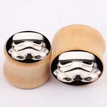 2016 aliexpress new explosion of real wood bones ear piercing jewelry earrings expansion PLUG tunnels ear expander plugs