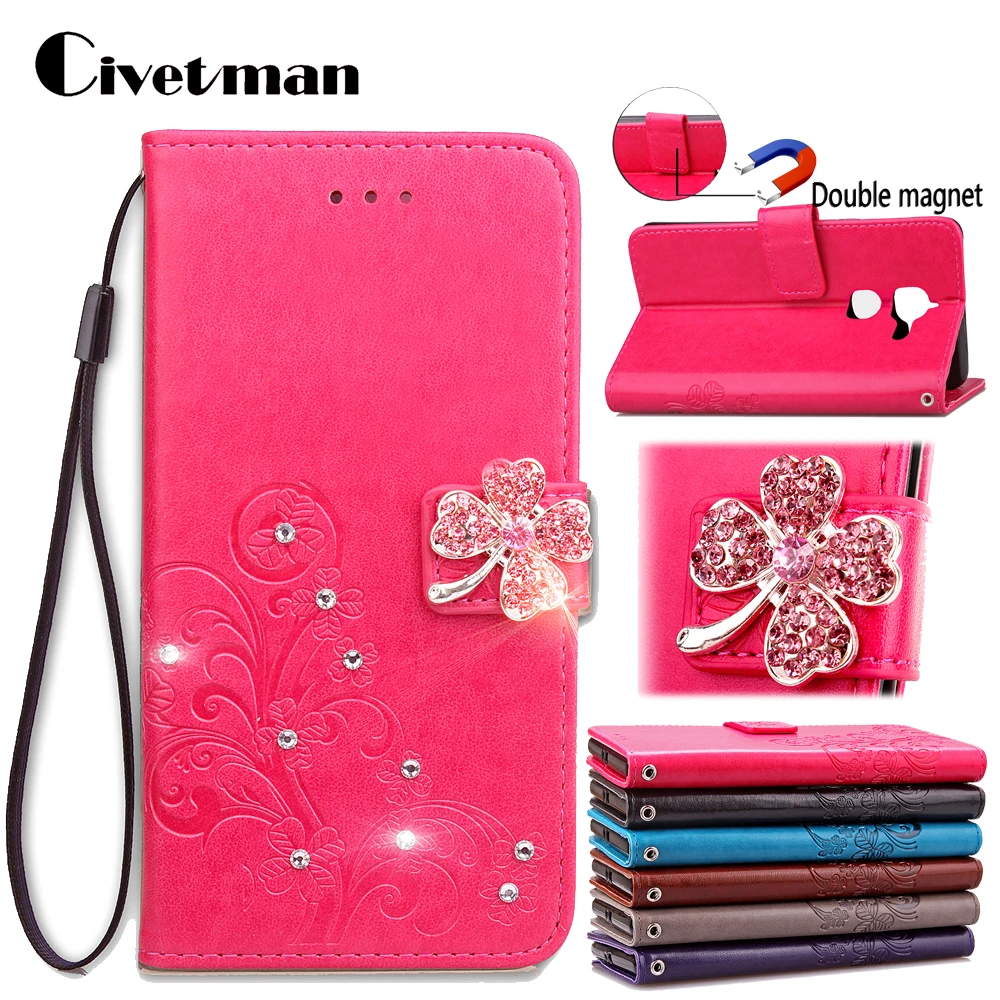 

Cover Phone Case For LEECO LETV LE2 Le 2 PRO X620 X20 5.5" Flip Leather TPU Shell Clover Diamond Holster Bag Card holder Stand