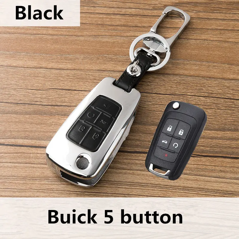 Для Buick VAUXHALL OPEL MOKKA Insignia Astra J Zafira C для Chevrolet Cruze Aveo кожаный флип-ключ дистанционного управления чехол Брелок - Название цвета: 5 button black