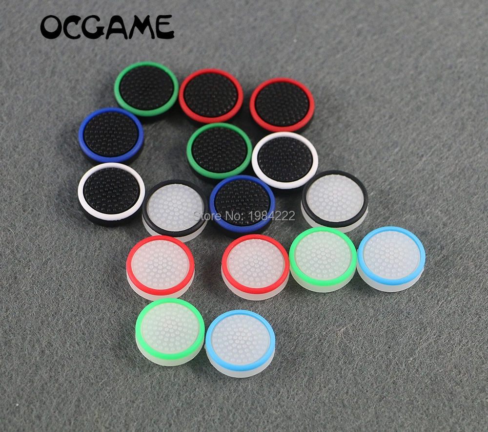 OCGAME 100 шт./лот цветные захваты для больших пальцев светящийся Силиконовый