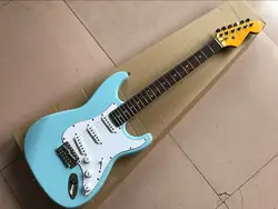 Custom shop ST электрогитара, синий цвет ручной работы 6 Строки палисандр гриф белый накладку Гитары ra, stratocastre gitaar