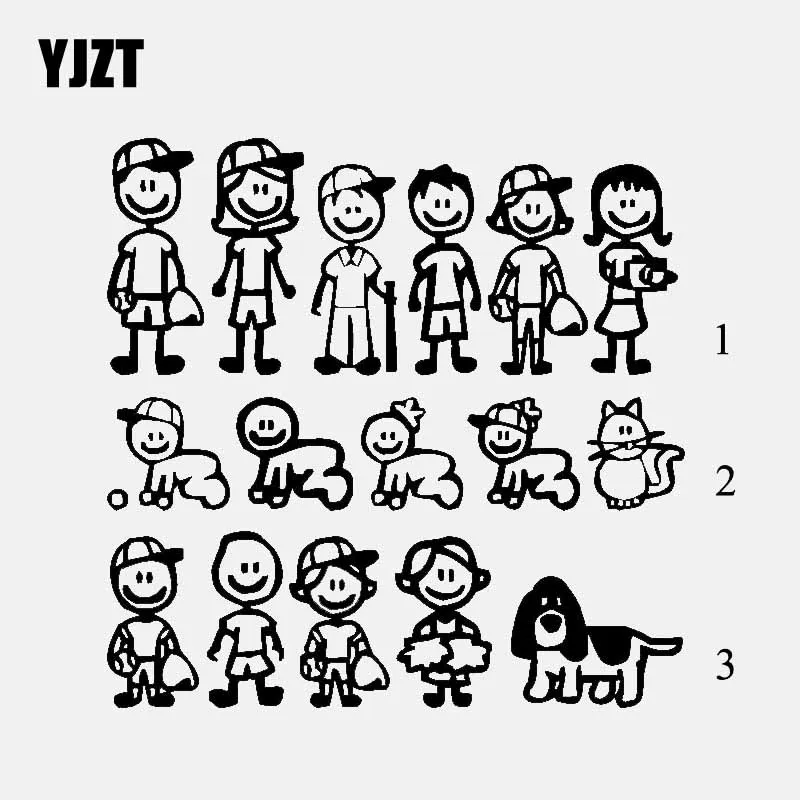 

YJZT Smile Family Funny Vinyl Decal Car Sticker Black/Silver C3-2115
