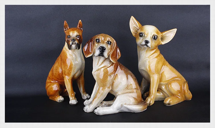 

Estartek Resin Personality Chihuahua Beagle Dogs Boxer Dog Collection Garage Kit Statue for Holiday Gift and Home Decoration