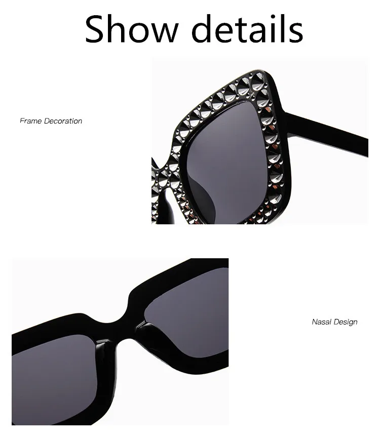 ASUOP2018 International Brand Sunglasses Ladies Crystal Multicolor Mirror Retro All Star Glasses Women Black Gray Hue Sunglasses (10)
