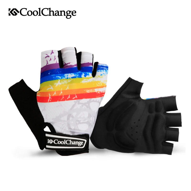 CoolChange قفازات ركوب الدراجات نصف إصبع رجل المرأة الصيف دراجة الرياضة قفازات تنفس النايلون MTB الدراجة قفازات Guantes Ciclismo