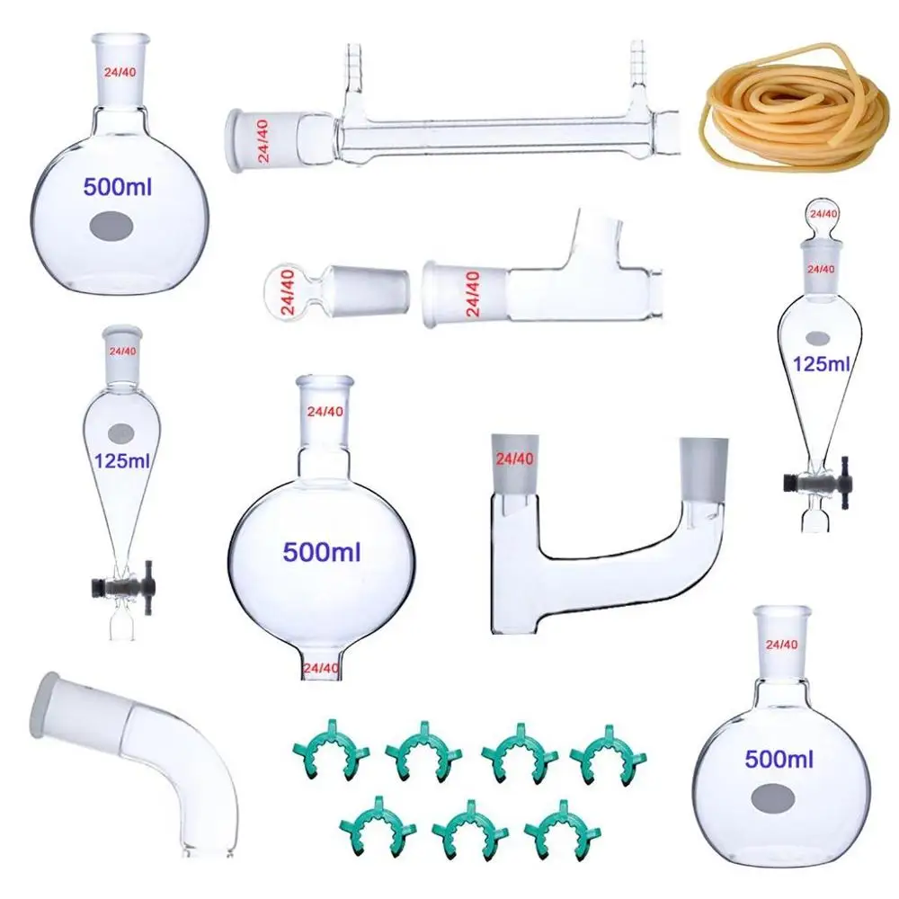 25 шт./компл. Новое лабораторное Эфирное масляный пар дистилляционный аппарат наборы приборов из стекла воды очиститель-дистиллятор w/сепараторы воронка