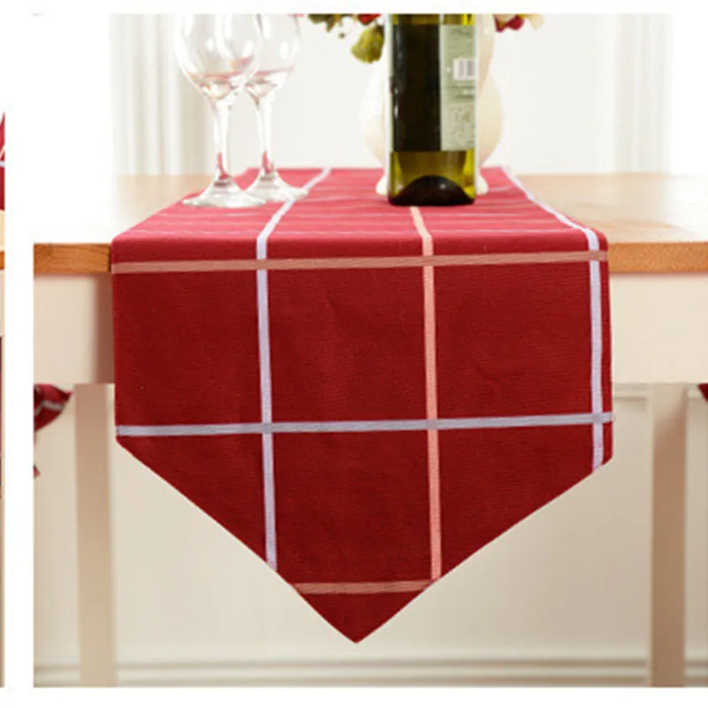 English Style 2 Color Pure Cotton Plaid Table Flag Cloth Dust Cover End Of Bed Table Runner Hotel Home Dinner Table Cloth Decor English Style 2 Color Pure Cotton Plaid Table Flag Cloth Dust Cover End Of Bed Table Runner Hotel Home Dinner Table Cloth Decor